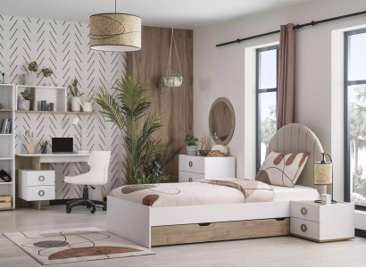 Bed frame Childrens bed Kinderfurniture Childrens room Bed Wood White Modern